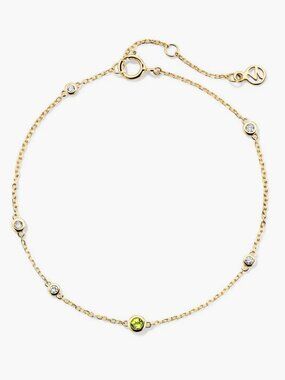 Mejuri - Multi Gemstone Station Bracelet - Peridot 14K